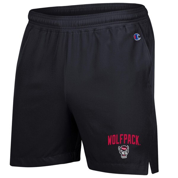 Black 5" Woven Shorts - Wolfpack /